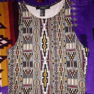 Aztec print tank crop top